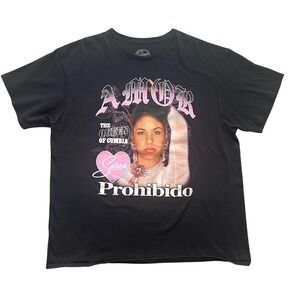 Selena Amor Prohibido Shirt‎ Black XL Queen of Cumbia Graphic Tee Concert Music